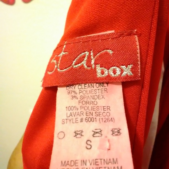 Star Box red STRAPLESS "bubble" DRESS size S; - Picture 6 of 8